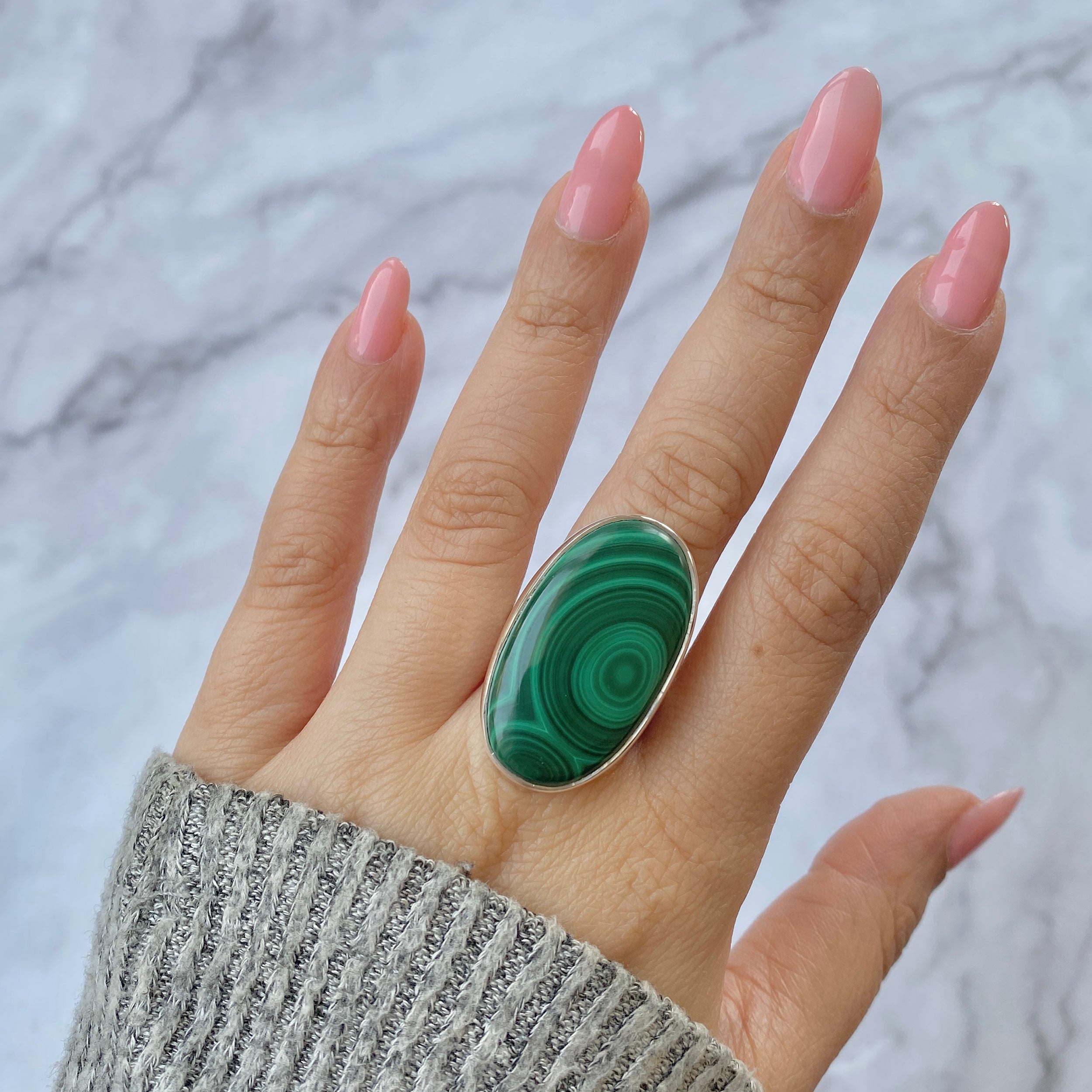 Malachite Adjustable Ring-(MLC-R-8.)